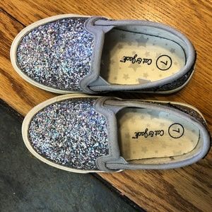 Glitter slip ons